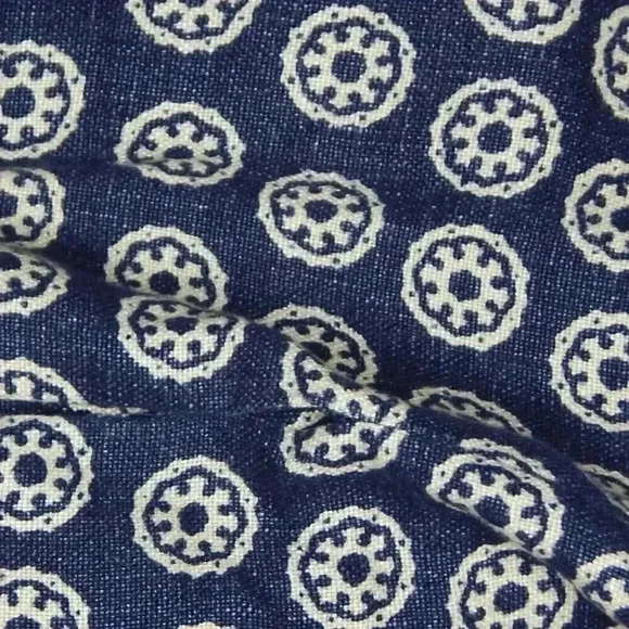 J.Crew Collection Roxy Racer Shift Dress Printed Heavy Linen Blue Beige Size 6 - Picture 7 of 7